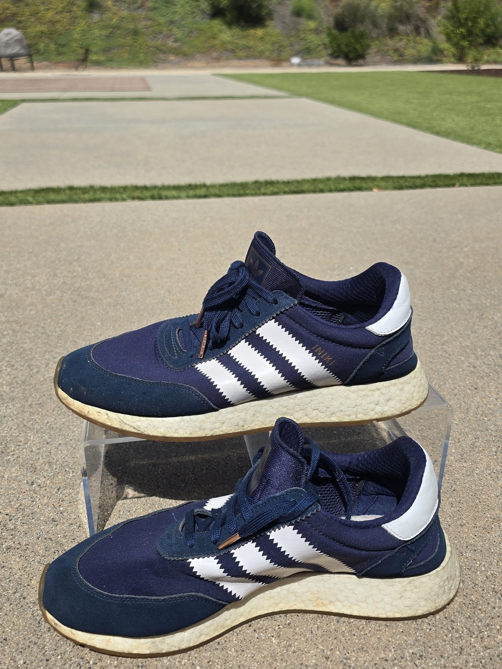 adidas Navy and White Retro Runner Sneakers